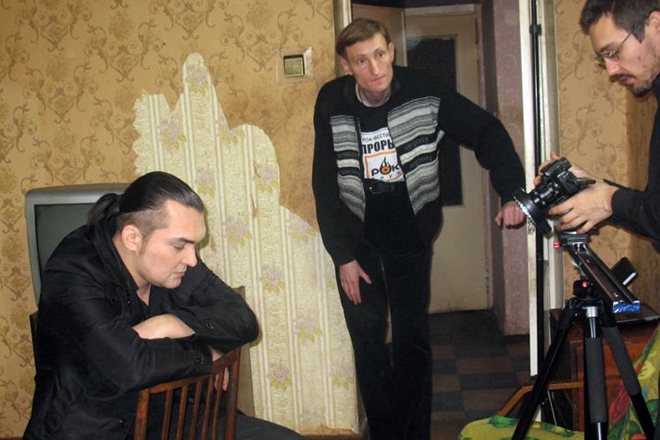 Алексей Горшенев на съемке фильма «В активном поиске»